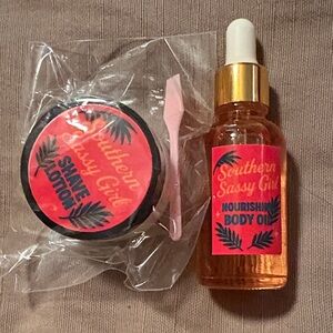 Nourishing Body Oil and Shave Lotion Set - Pink and Gold